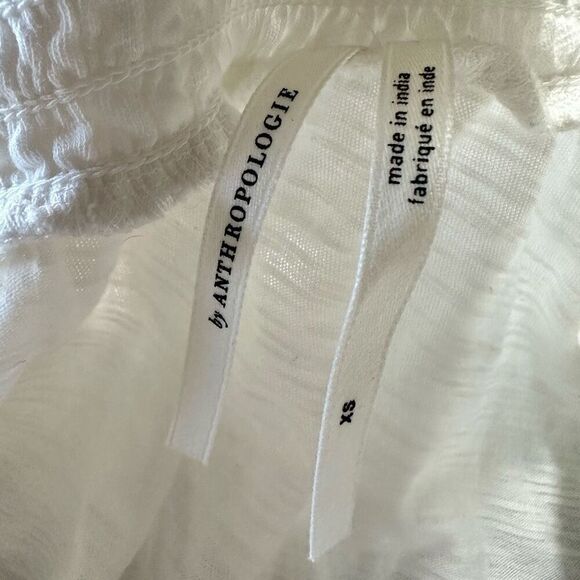 Anthropologie Annie Embroidered Off The Shoulder Top size XS White Black - Picture 5 of 10